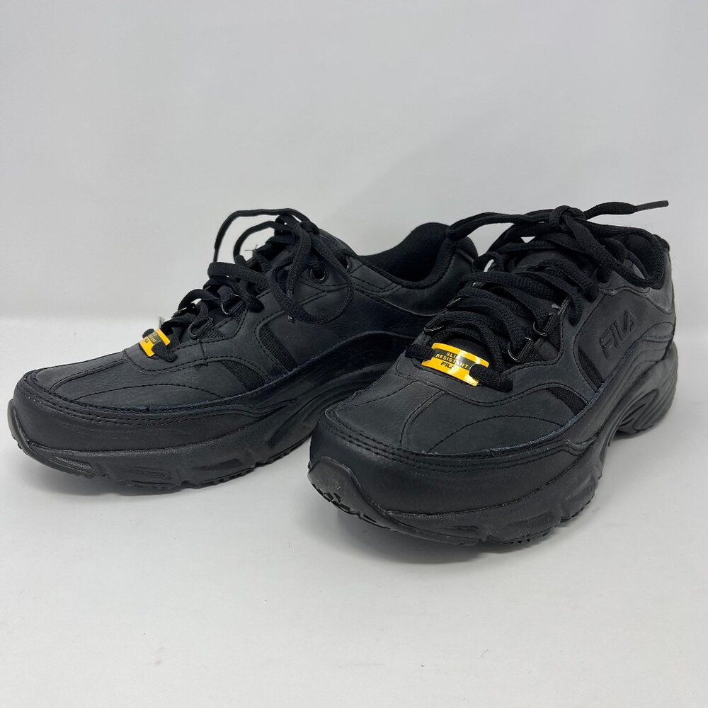 NEW Fila Women's Memory Foam Workshift Slip Resistant Black Shoes Size 7.5 Sport